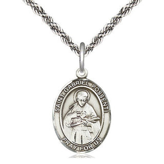 Sterling Silver Saint Gabriel Possenti Medal Religious Jewelry Engraved Catholic Saint Jewelry