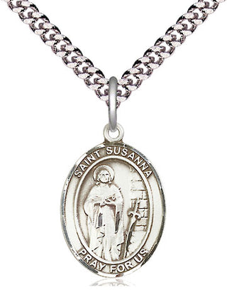 Pewter Saint Susanna Medal Religious Jewelry Engraved Catholic Saint Jewelry