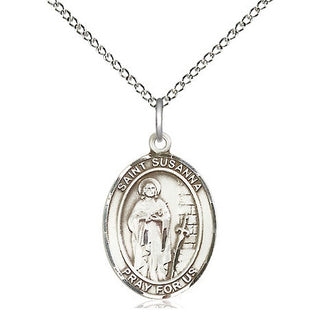 Sterling Silver Saint Susanna Medal Religious Jewelry Engraved Catholic Saint Jewelry