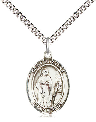 Sterling Silver Saint Susanna Medal Religious Jewelry Engraved Catholic Saint Jewelry
