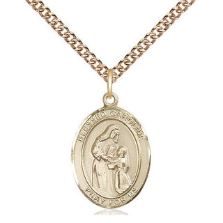 14kt Gold Filled Blessed Caroline Gerhardinger Medal Religious Jewelry Engraved Catholic Saint Jewelry