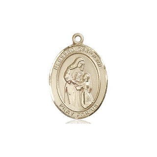 14kt Gold Blessed Caroline Gerhardinger Medal Engraved Catholic Saint Jewelry