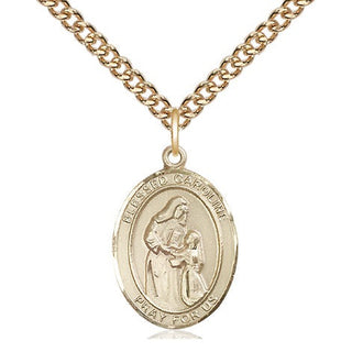 14kt Gold Blessed Caroline Gerhardinger Medal Engraved Catholic Saint Jewelry