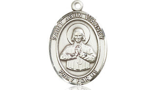 Pewter Saint John Vianney Medal Engraved Catholic Saint Jewelry