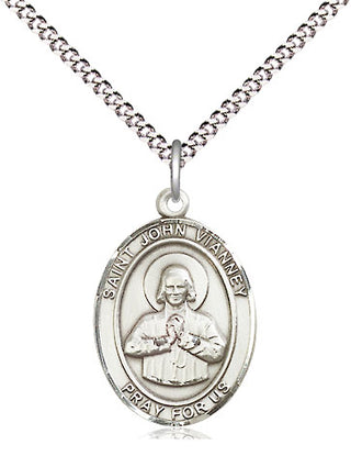 Pewter Saint John Vianney Medal Religious Jewelry Engraved Catholic Saint Jewelry