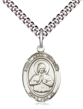 Pewter Saint John Vianney Medal Religious Jewelry Engraved Catholic Saint Jewelry