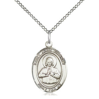 Sterling Silver Saint John Vianney Medal Religious Jewelry Engraved Catholic Saint Jewelry