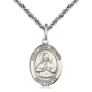 Sterling Silver Saint John Vianney Medal Religious Jewelry Engraved Catholic Saint Jewelry