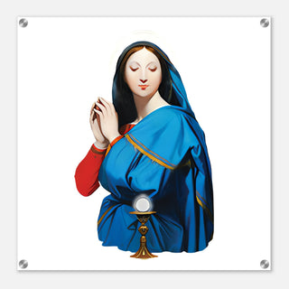 Mary Adoring the Eucharist Acrylic Wall Plaque