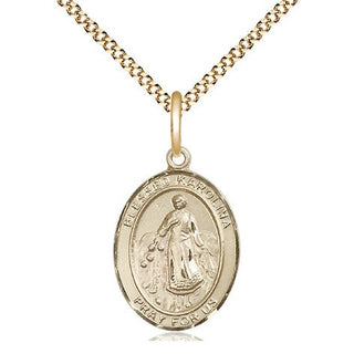 14kt Gold Filled Blessed Karolina Kozkowna Medal Religious Jewelry Engraved Catholic Saint Jewelry