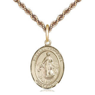 14kt Gold Filled Blessed Karolina Kozkowna Medal Religious Jewelry Engraved Catholic Saint Jewelry