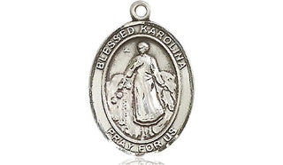 Pewter Blessed Karolina Kozkowna Medal Engraved Catholic Saint Jewelry