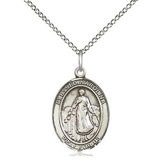 Sterling Silver Blessed Karolina Kozkowna Medal Religious Jewelry Engraved Catholic Saint Jewelry