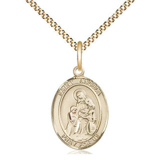 14kt Gold Filled Saint Angela Merici Medal Religious Jewelry Engraved Catholic Saint Jewelry