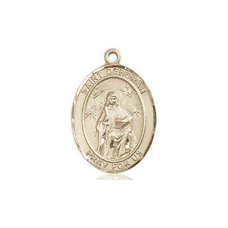 14kt Gold Filled Saint Deborah Medal Engraved Catholic Saint Jewelry