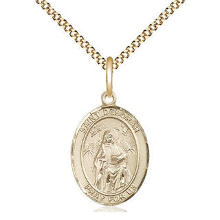 14kt Gold Filled Saint Deborah Medal Religious Jewelry Engraved Catholic Saint Jewelry