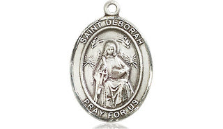 Pewter Saint Deborah Medal Engraved Catholic Saint Jewelry