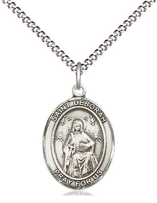 Pewter Saint Deborah Medal Religious Jewelry Engraved Catholic Saint Jewelry