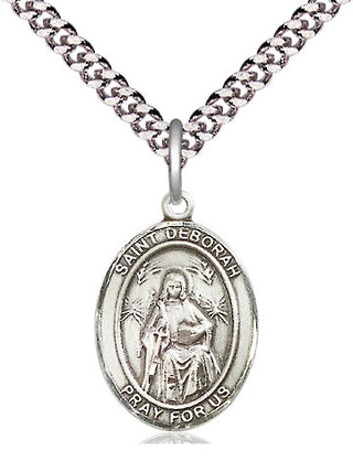 Pewter Saint Deborah Medal Religious Jewelry Engraved Catholic Saint Jewelry
