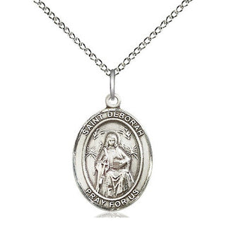Sterling Silver Saint Deborah Medal Religious Jewelry Engraved Catholic Saint Jewelry