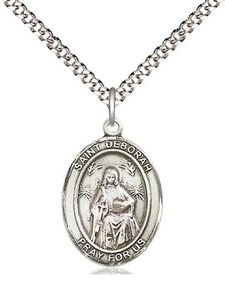 Sterling Silver Saint Deborah Medal Religious Jewelry Engraved Catholic Saint Jewelry