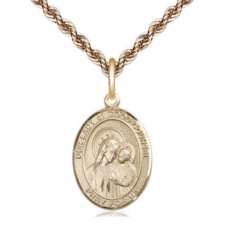 14kt Gold Filled Our Lady of Good Counsel Medal Religious Jewelry Engraved Catholic Saint Jewelry
