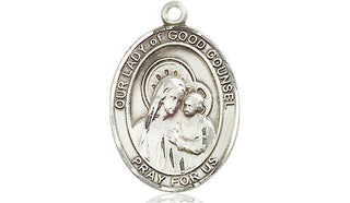 Pewter Our Lady of Good Counsel Medal Engraved Catholic Saint Jewelry