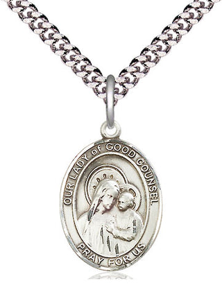 Pewter Our Lady of Good Counsel Medal Religious Jewelry Engraved Catholic Saint Jewelry