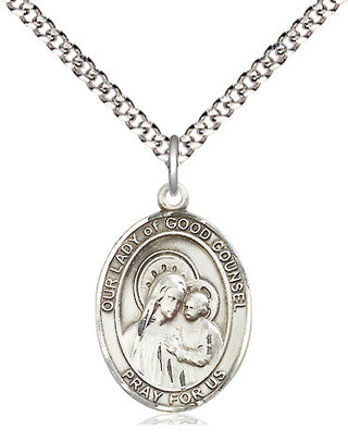 Pewter Our Lady of Good Counsel Medal Religious Jewelry Engraved Catholic Saint Jewelry