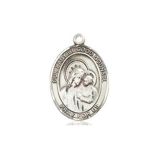 Sterling Silver Our Lady of Good Counsel Medal Engraved Catholic Saint Jewelry