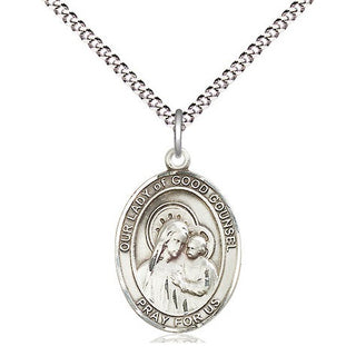 Sterling Silver Our Lady of Good Counsel Medal Religious Jewelry Engraved Catholic Saint Jewelry