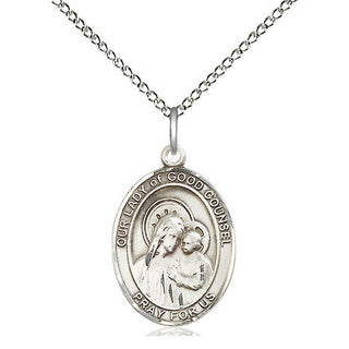 Sterling Silver Our Lady of Good Counsel Medal Religious Jewelry Engraved Catholic Saint Jewelry