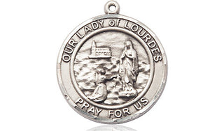 Sterling Silver Our Lady of Lourdes Medal Engraved Catholic Saint Jewelry