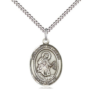 Pewter Our Lady of Mercy Medal Religious Jewelry Engraved Catholic Saint Jewelry
