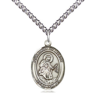 Sterling Silver Our Lady of Mercy Medal Religious Jewelry Engraved Catholic Saint Jewelry