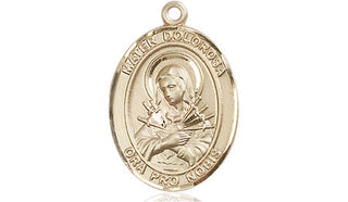 14kt Gold Filled Mater Dolorosa Medal Engraved Catholic Saint Jewelry