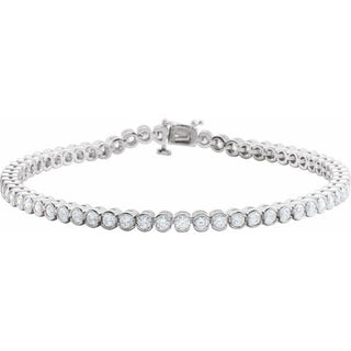 14K White 3 1/6 CTW Natural Diamond Line 7 1/4" Bracelet