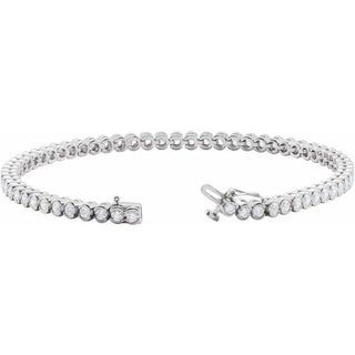 14K White 3 1/6 CTW Natural Diamond Line 7 1/4" Bracelet