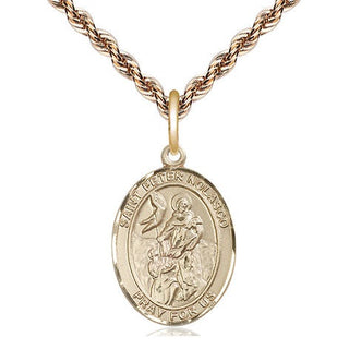 14kt Gold Filled Saint Peter Nolasco Medal Religious Jewelry Engraved Catholic Saint Jewelry