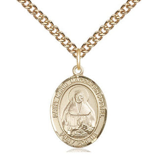 14kt Gold Marie Magdalen Postel Medal Engraved Catholic Saint Jewelry
