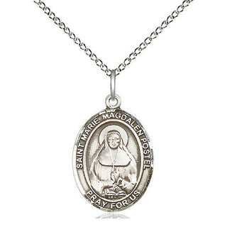 Sterling Silver Marie Magdalen Postel Medal Religious Jewelry Engraved Catholic Saint Jewelry