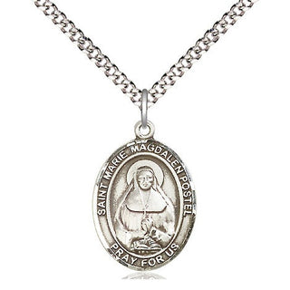 Sterling Silver Marie Magdalen Postel Medal Religious Jewelry Engraved Catholic Saint Jewelry