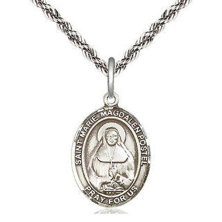Sterling Silver Marie Magdalen Postel Medal Religious Jewelry Engraved Catholic Saint Jewelry