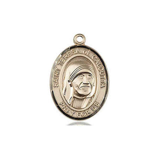 14kt Gold Filled Saint Teresa of Calcutta Medal Engraved Catholic Saint Jewelry