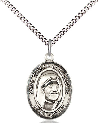 Pewter Saint Teresa of Calcutta Medal Religious Jewelry Engraved Catholic Saint Jewelry