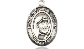Pewter Saint Teresa of Calcutta Medal Engraved Catholic Saint Jewelry