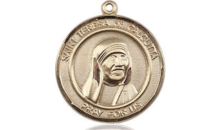 14kt Gold Filled Saint Teresa of Calcutta Medal Engraved Catholic Saint Jewelry