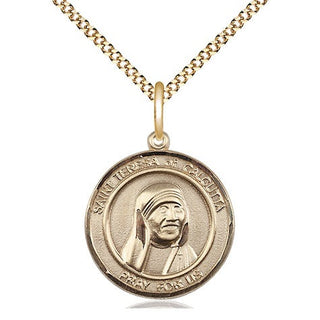 14kt Gold Filled Saint Teresa of Calcutta Medal Religious Jewelry Engraved Catholic Saint Jewelry