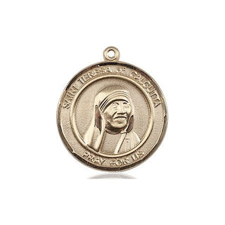 14kt Gold Saint Teresa of Calcutta Medal Engraved Catholic Saint Jewelry