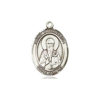 Pewter Saint Athanasius Medal Engraved Catholic Saint Jewelry